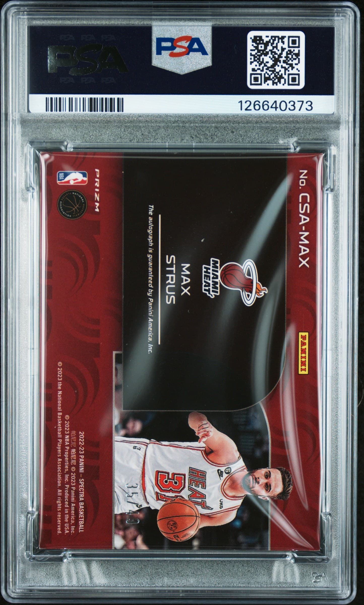 2022 Panini Spectra Catalysts Signatures Max Strus Signature-Astral PSA 8 #/49 - Thumbnail 2