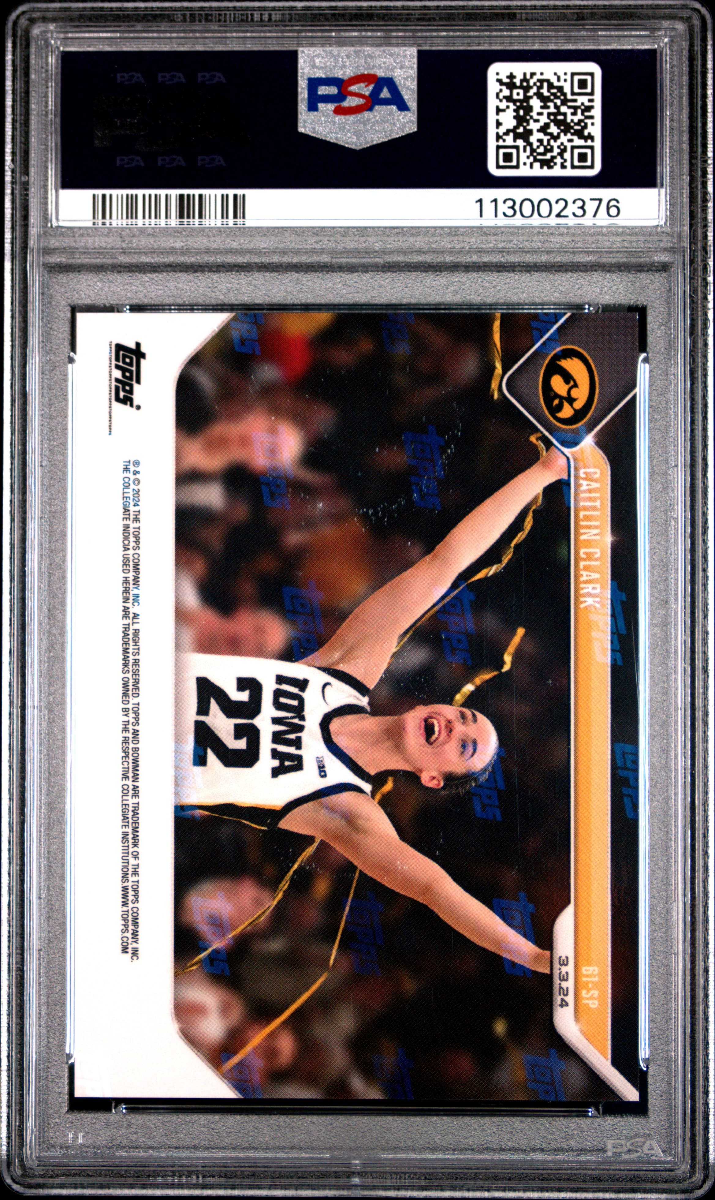 2023 Bowman U Now #61SP Caitlin Clark PSA 9 - Thumbnail 2
