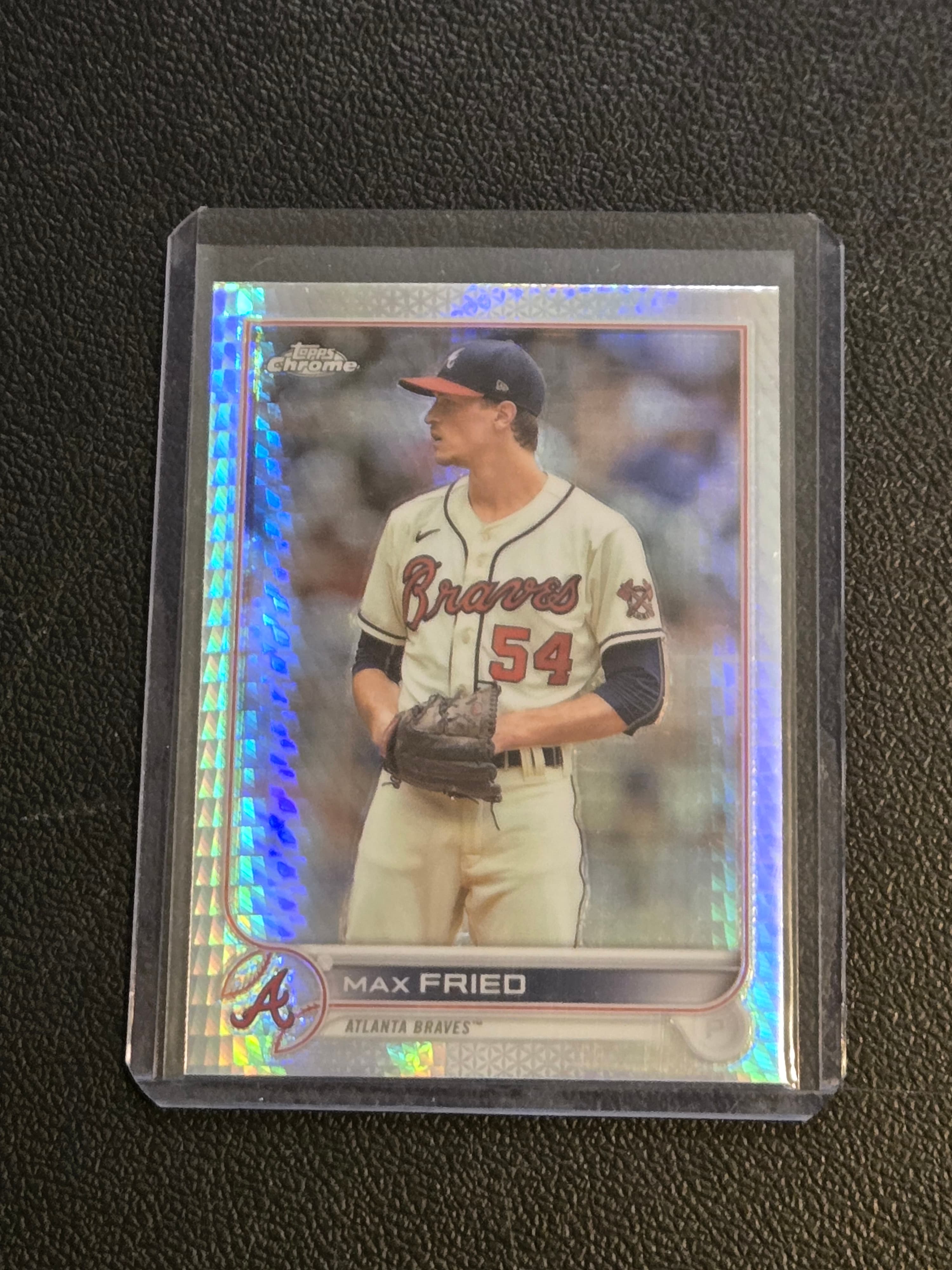 2022 Topps Chrome Sonic #75 Max Fried Prism Refractor - Image 1