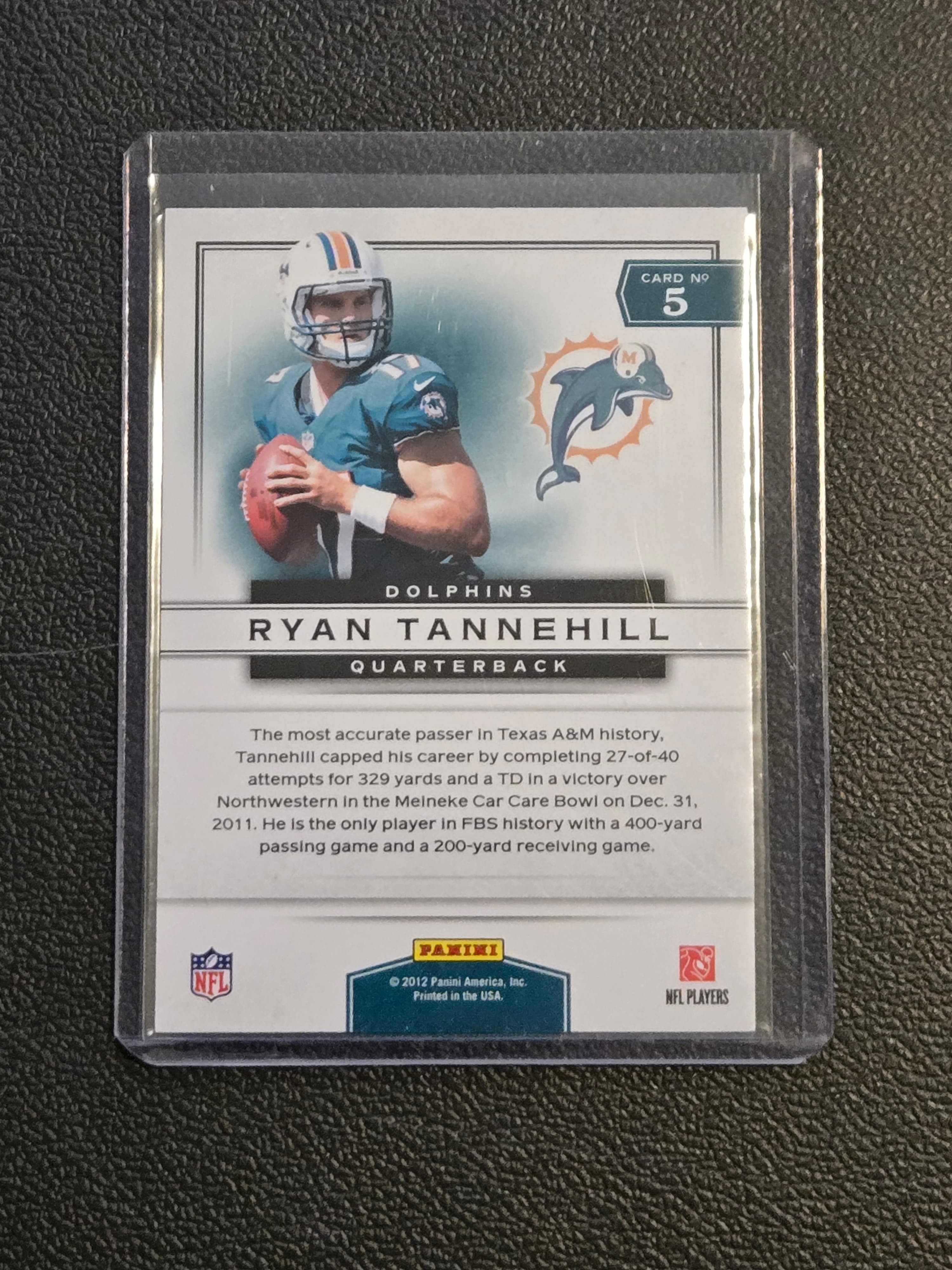 2012 Panini Prestige #5 Ryan Tannehill Prestigious Picks - Thumbnail 2