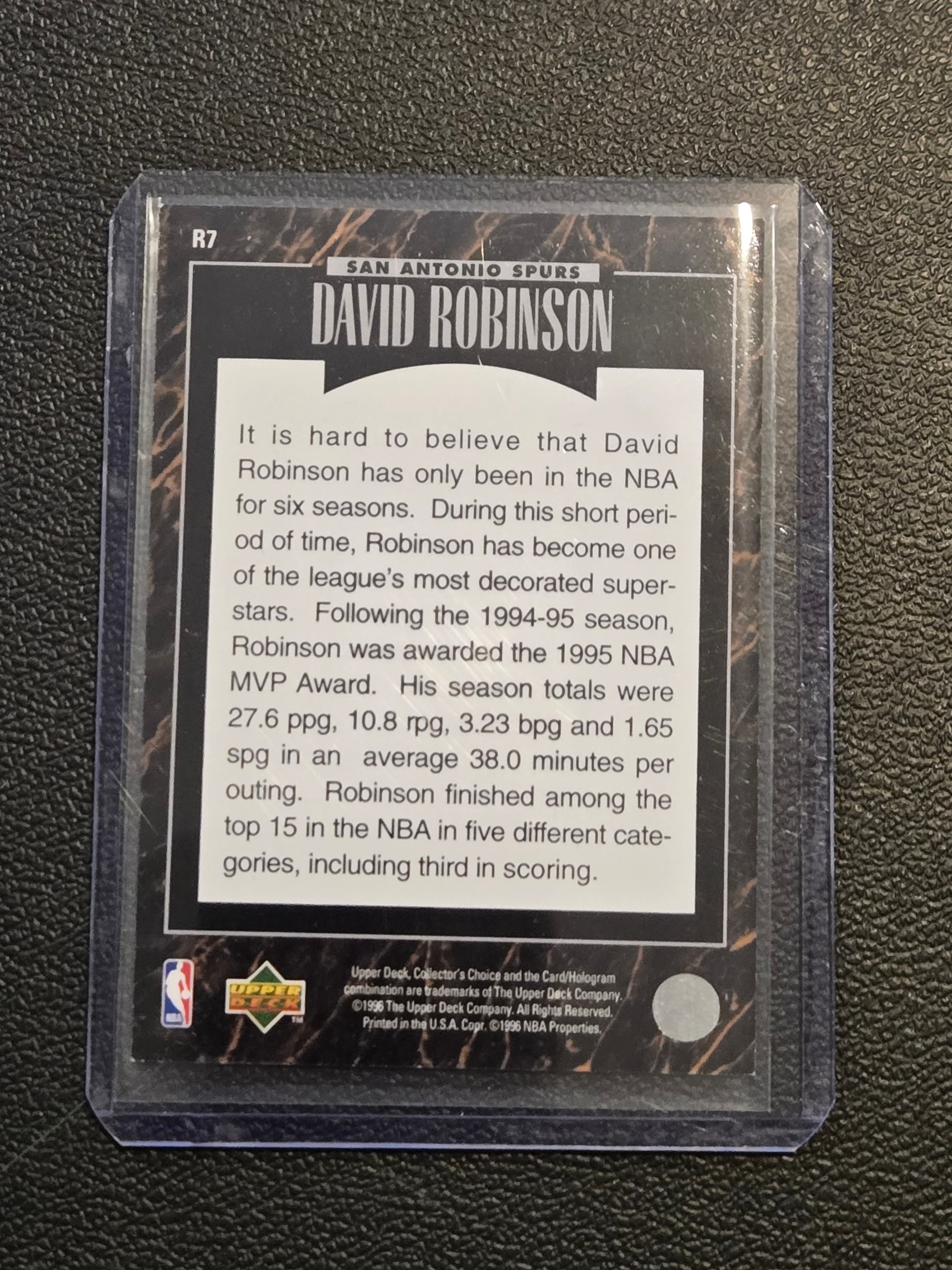 1995-96 Upper Deck #R7 David Robinson Predictors Exchange: Player of the Month - Thumbnail 2