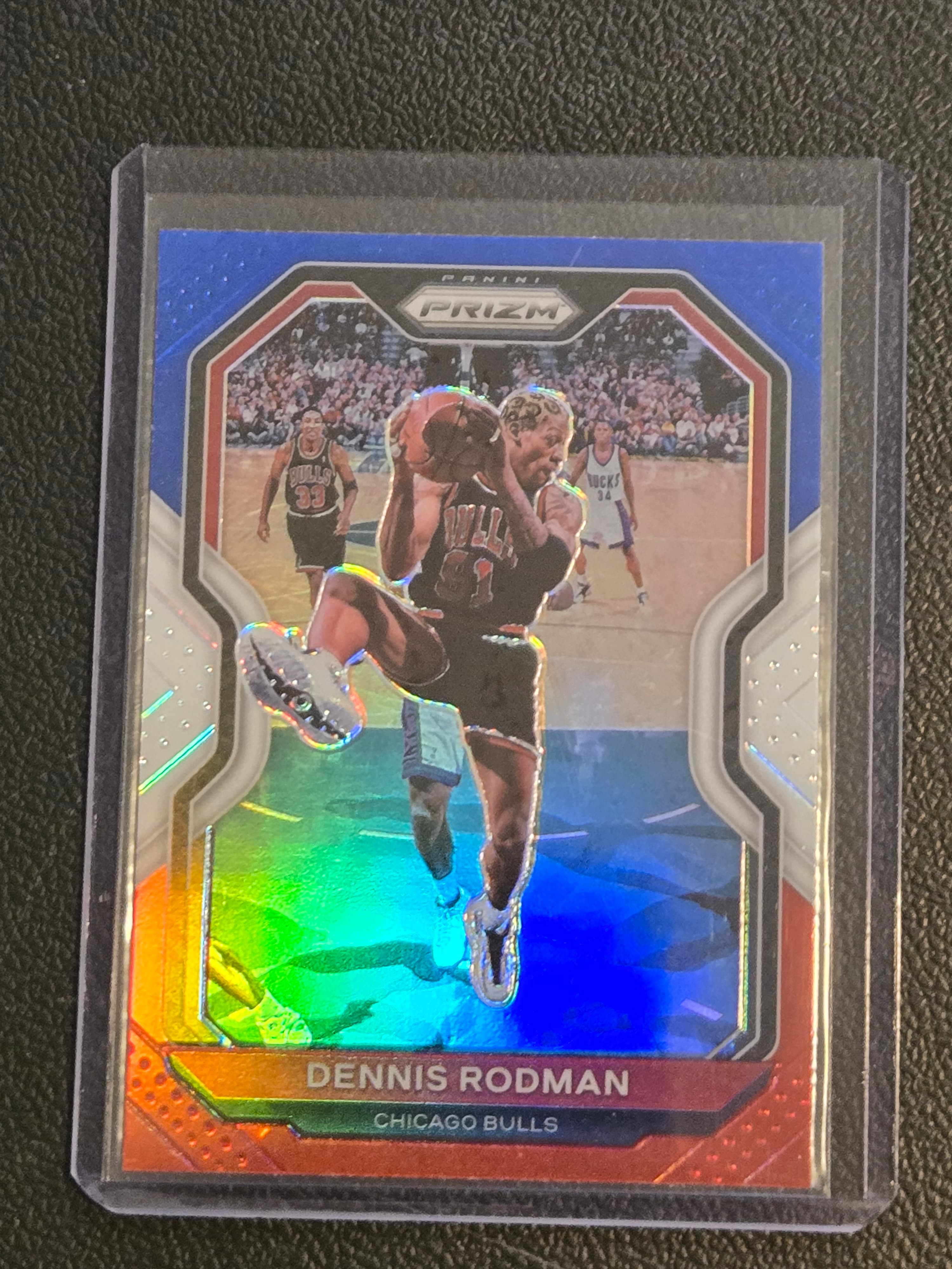 2020-21 Panini Prizm #166 Dennis Rodman Red, White and Blue Prizms - Image 1