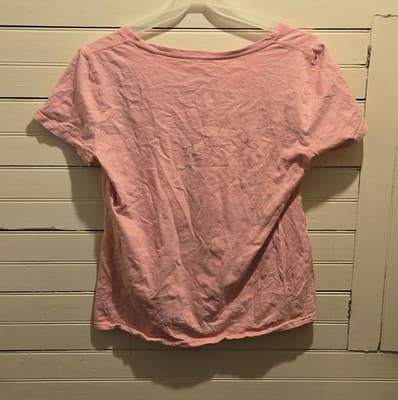 Disney Store Shirt Womens XL Pink Short Sleeve Crewneck Organic Cotton Logo - Thumbnail 3
