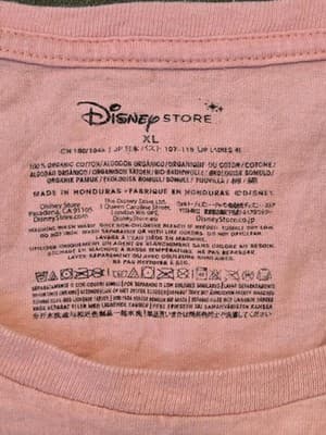 Disney Store Shirt Womens XL Pink Short Sleeve Crewneck Organic Cotton Logo - Thumbnail 2