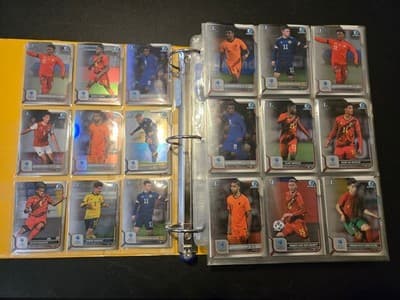 Bowman 1st Chrome Soccer Cards Lot 300+ Style Binder Double Sided Pages - Thumbnail 2