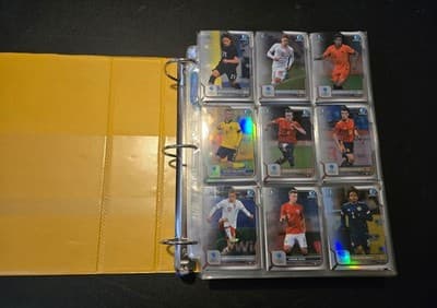 Bowman 1st Chrome Soccer Cards Lot 300+ Style Binder Double Sided Pages - Image 1