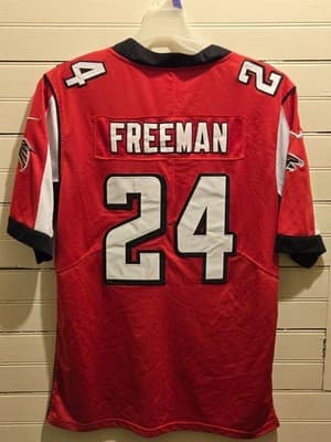 Nike NFL Jersey Mens S Freeman 24 Atlanta Falcons Red Replica Sewn Name Number - Image 1