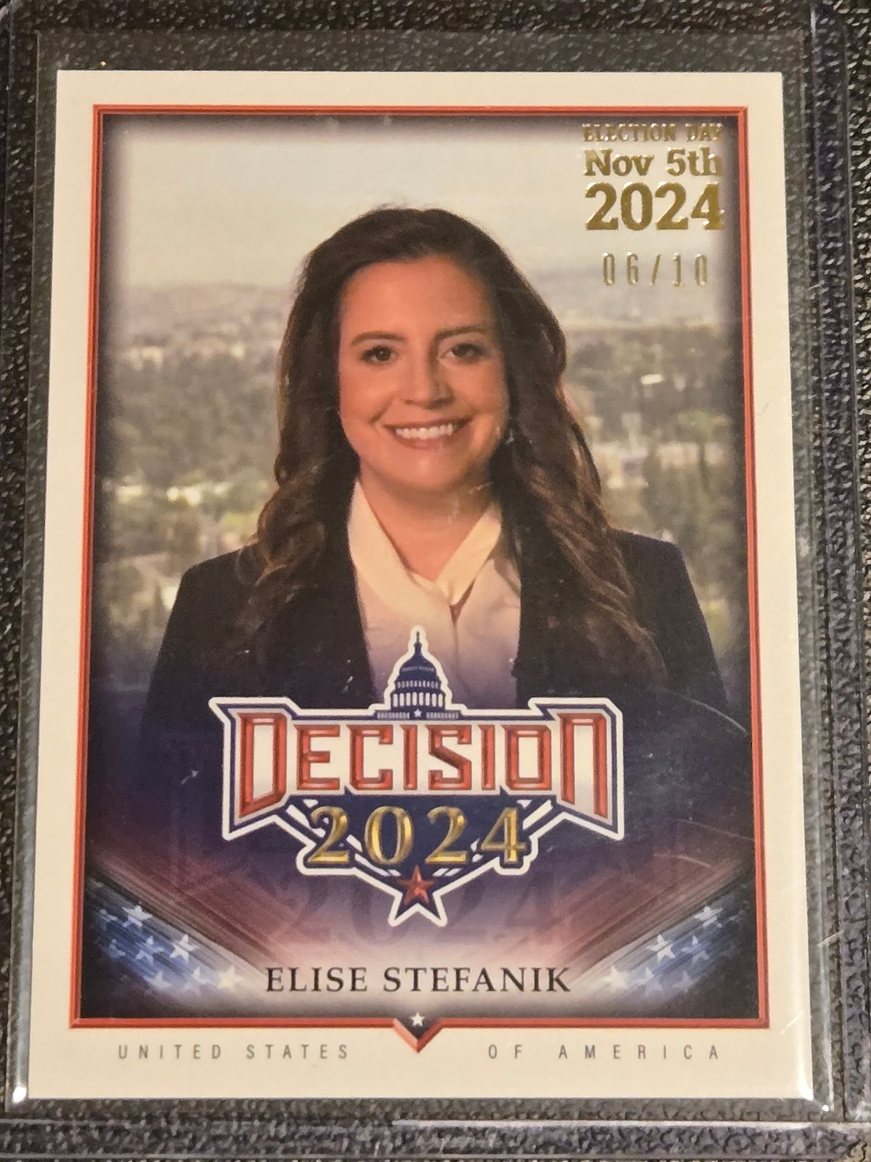 2024 Decision 2024 #177 Elise Stefanik Election Day 2024 Gold Stamped SP #'d /10 - Image 1