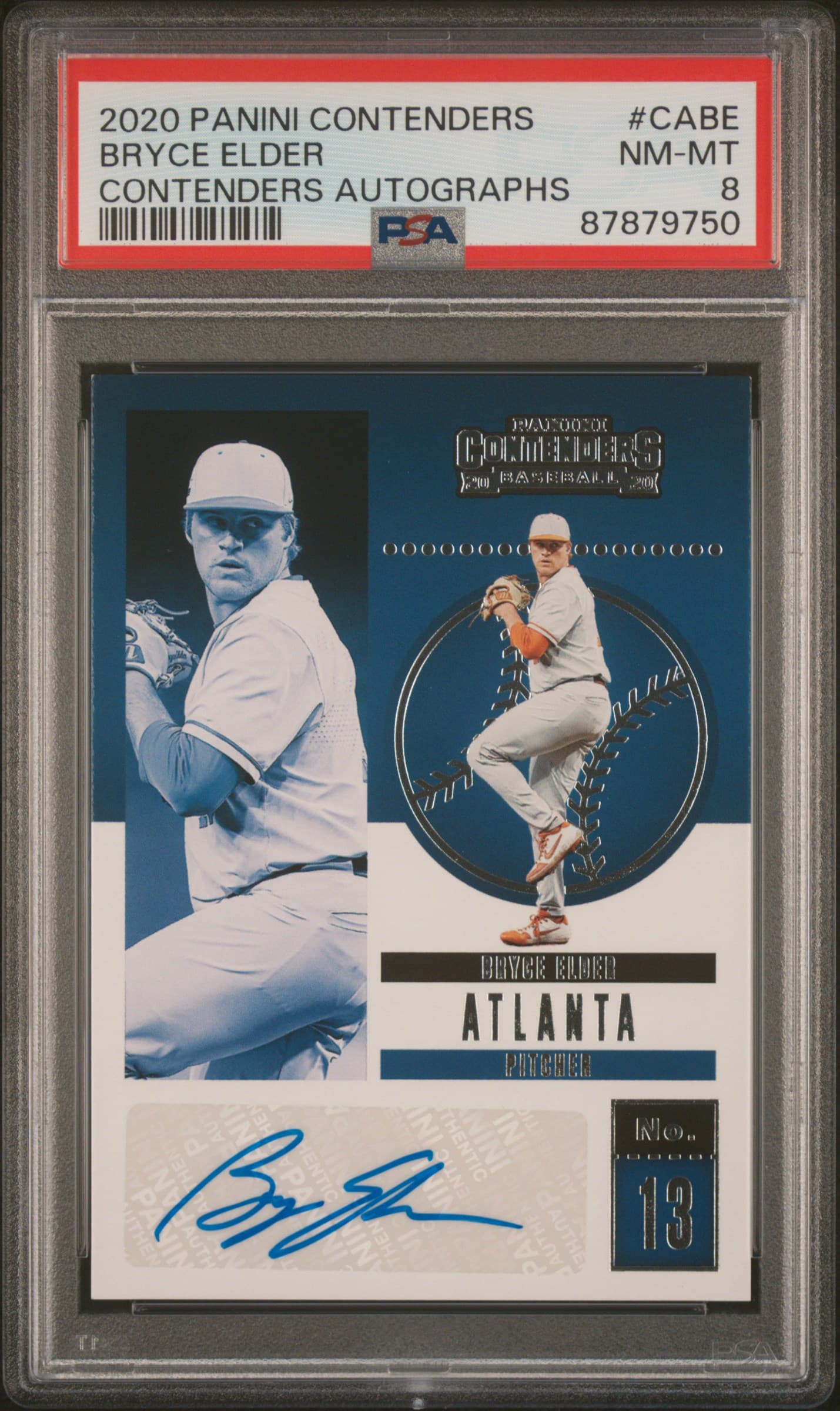 2020 Panini Contenders Autographs Bryce Elder Contenders Autographs PSA 8 - Image 1