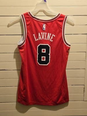 Nike Chicago Bulls Jersey Mens 40 Lavine 8 Swingman Red NBA DriFit Engineered - Image 1