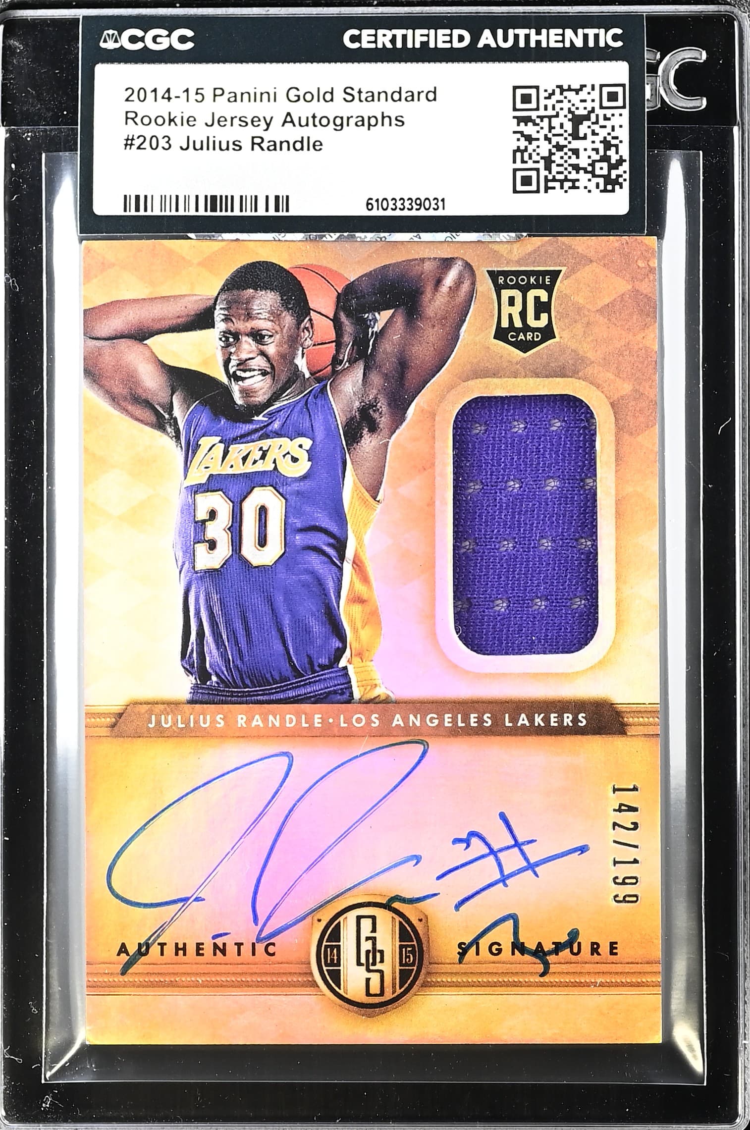 2014-15 Panini Gold Standard #203 Julius Randle CGC Authentic #/199 - Image 1