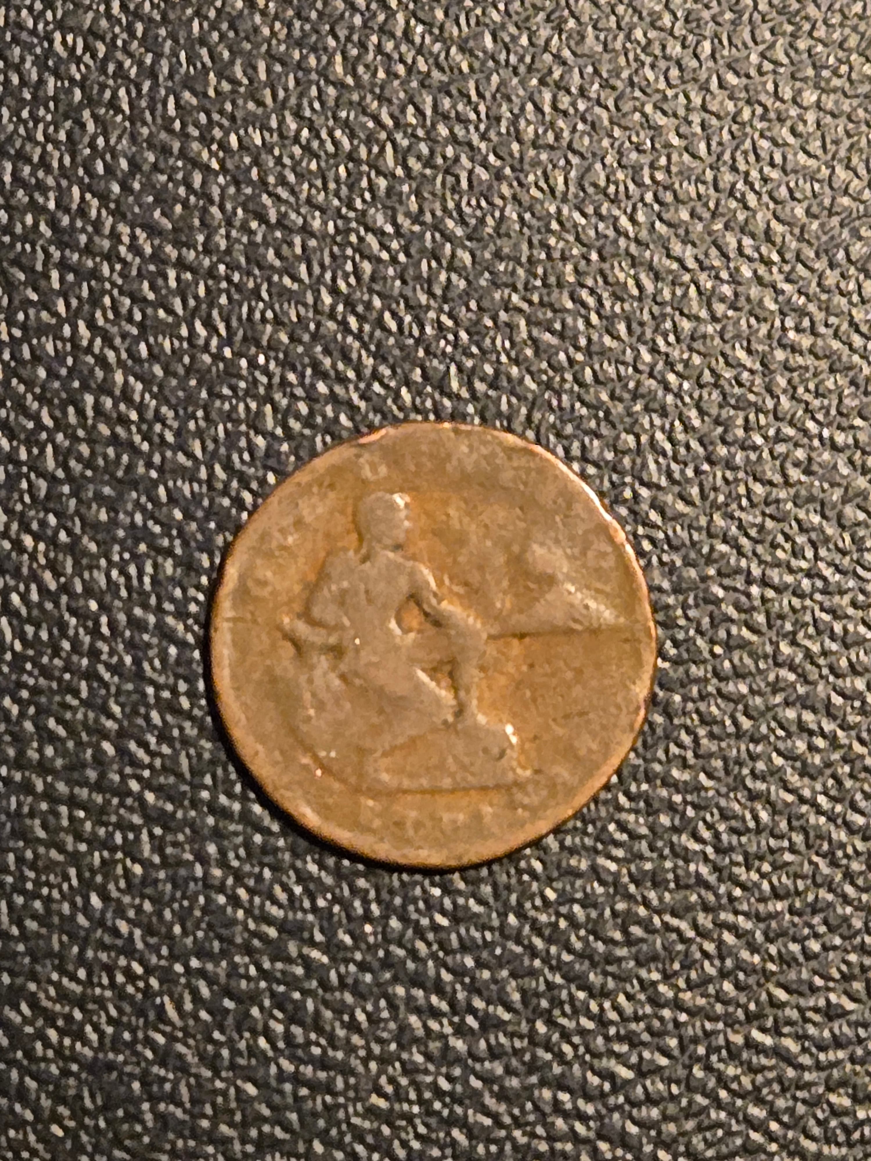 1869 Uruguay 4 Centesimos - Large Copper Coin - Sun of May - Poor Condition - Thumbnail 2