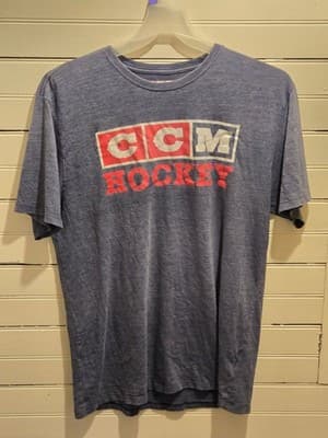 CCM Hockey T-Shirt Mens Blue Short Sleeve Crew Graphic Sports Tee No Tag - Image 1