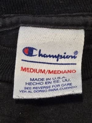 Champion T-Shirt Boys M Black Embroidered Script Logo Crew Neck Boxy Fit - Thumbnail 2