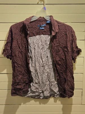 Batek Bay Shirt Mens XXL Rayon Short Sleeve Button Up Brown Print Easy Care - Image 1