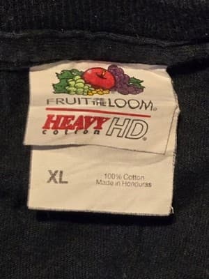 Fruit of the Loom Shirt Mens XL Black Heavy Cotton Graphic Crew Short Sleeve - Thumbnail 2