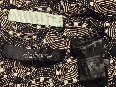 Murano Shirt Womens L Black White Printed Short Sleeve Button Front Casual Top - Thumbnail 2