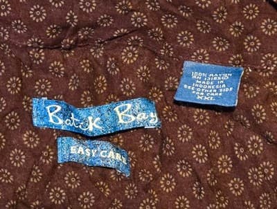 Batek Bay Shirt Mens XXL Rayon Short Sleeve Button Up Brown Print Easy Care - Thumbnail 2