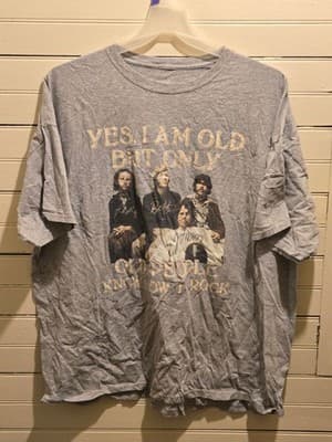 Men's Tee No Tag Gray - Yes I Am Old - The Doors - Photo Vintage Crew Neck Shirt - Image 1