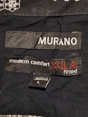 Claiborne Shirt Mens XL Black White Floral Long Sleeve Button Up Lightweight - Thumbnail 2