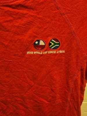 Kappa T-Shirt Mens M 2010 World Cup South Africa Red Short Sleeve Logo Patch - Thumbnail 3