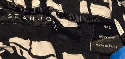 Sean John Shirt Mens 4XL Black White Abstract Grid Short Sleeve Button Front - Thumbnail 2