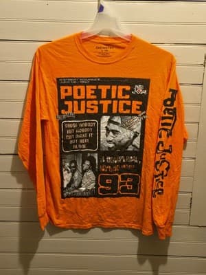 Chemistry Poetic Justice T-Shirt Mens S Orange Long Sleeve Graphic 98 Movie - Image 1