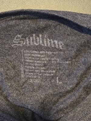 Sublime Band T-Shirt Mens L Gray Short Sleeve Sun Logo Washed Vintage Tee - Thumbnail 2