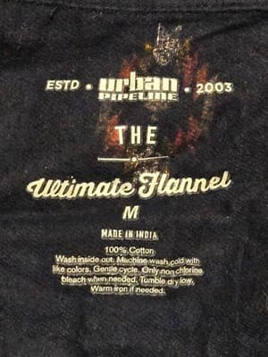 Urban Pipeline Shirt Mens M Long Sleeve Ultimate Flannel Button Up Navy Casual - Thumbnail 2
