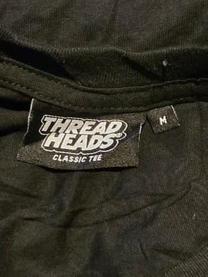 Thread Heads T-Shirt Mens M Black Classic Tee Short Sleeve Crew Neck Cotton - Thumbnail 2