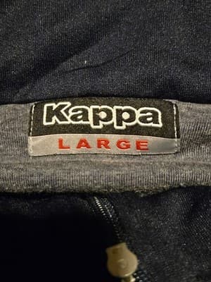 Kappa Track Jacket Mens L Navy Full Zip Logo Tape Sleeve Athletic Classic - Thumbnail 2