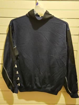 Kappa Track Jacket Mens L Navy Full Zip Logo Tape Sleeve Athletic Classic - Thumbnail 4