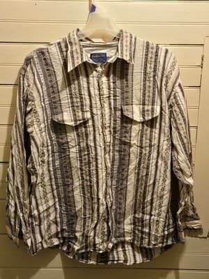 Vintage Pendleton Shirt Men's XL 100% Cotton Native Striped Long Sleeve Snap - Image 1