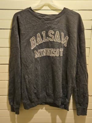 Signature Crewneck Sweatshirt Mens XL Balsam Minnesota Fleece Gray Washed Cozy - Image 1