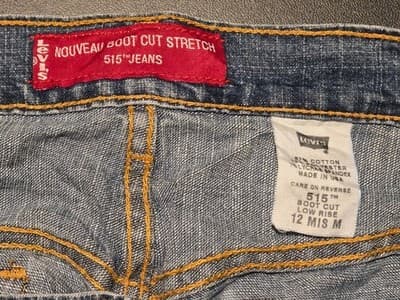Levis 515 Jeans Womens 12 M Boot Cut Stretch Low Rise Light Wash Denim - Thumbnail 2