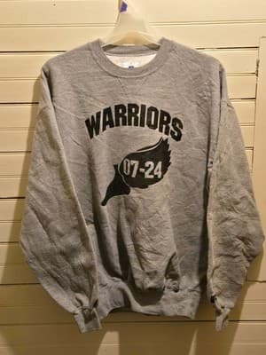 Russell Athletic Sweatshirt Mens XL Gray Warriors 07-24 Pullover Crewneck Team - Image 1