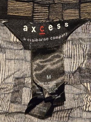 Axcess Shirt Mens M Black Gray Short Sleeve - Button Up Pattern - Thumbnail 2