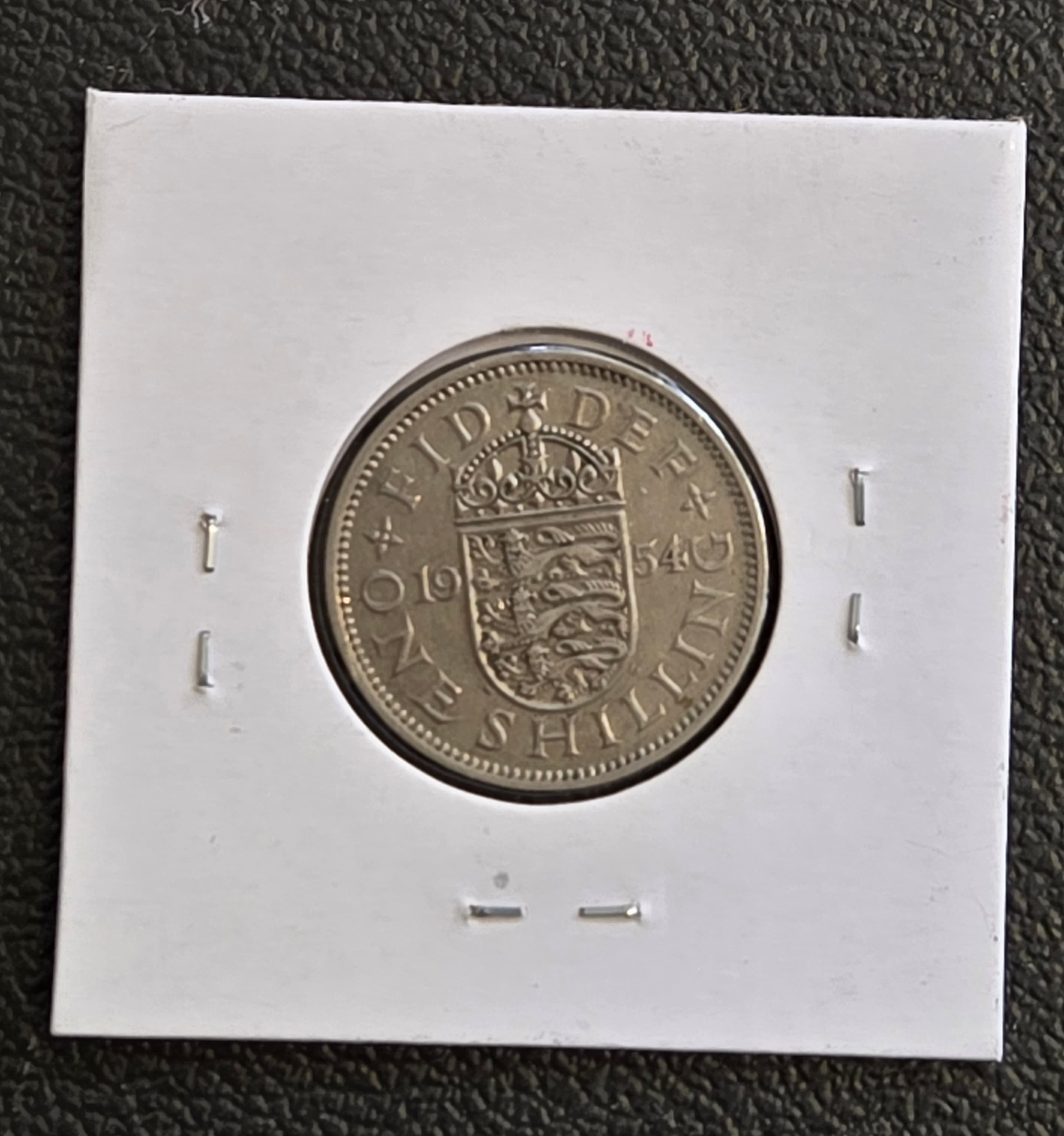 1954 Great Britain One Shilling - English Crest - Queen Elizabeth II - Thumbnail 2