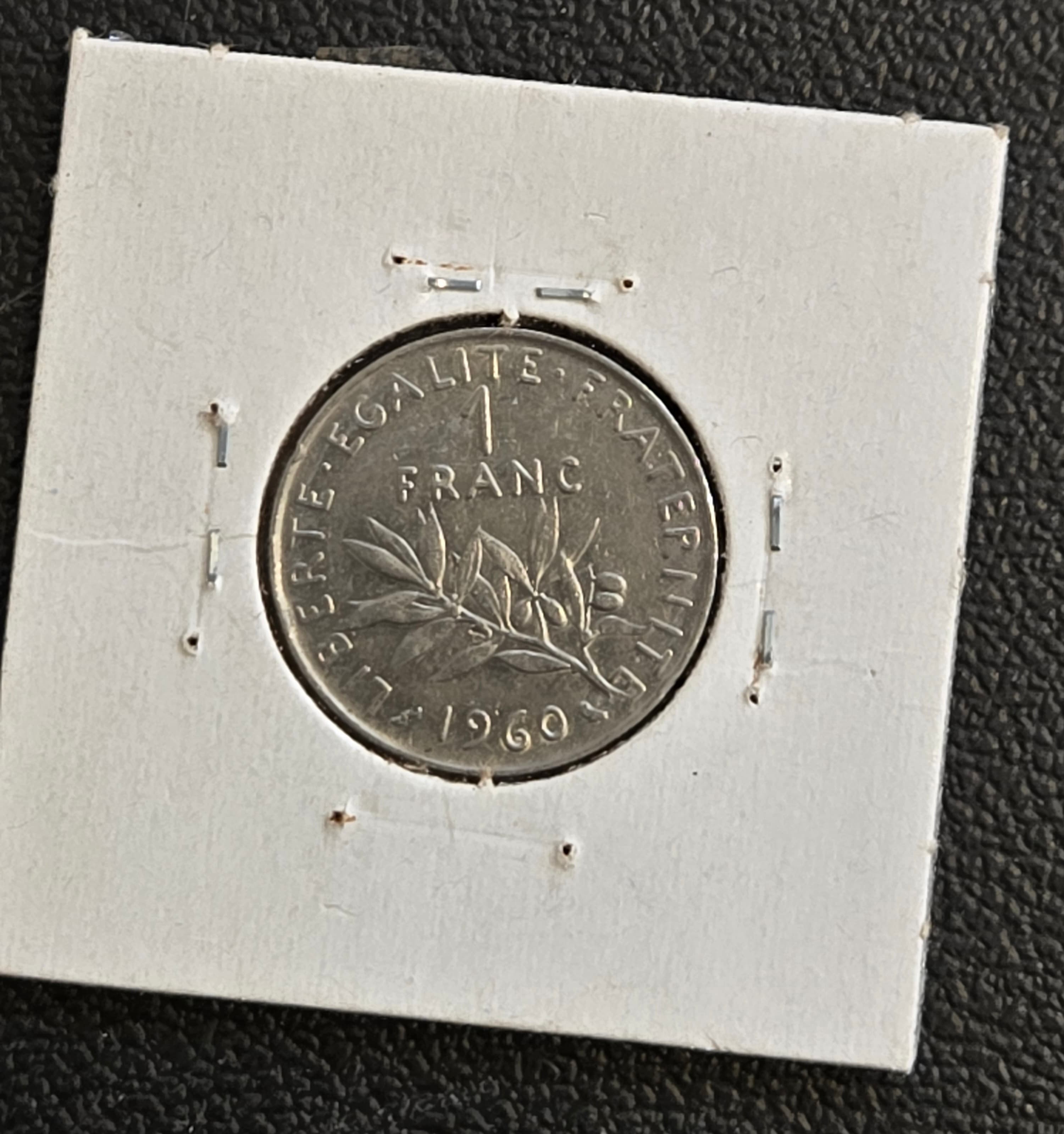 1960 France 1 Franc Coin - The Sower - La Semeuse - Sharp Detail - Thumbnail 2