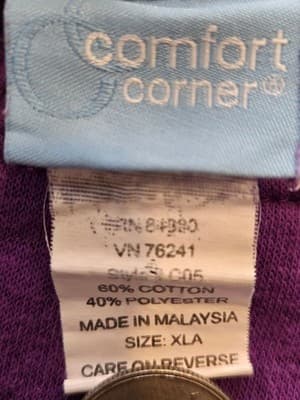 Comfort Corner Sweatshirt Womens XLA Purple Fleece Crewneck Long Sleeve Cozy - Thumbnail 2