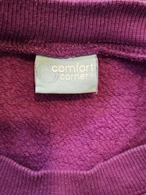 Comfort Corner Sweatshirt Womens XLA Purple Fleece Crewneck Long Sleeve Cozy - Thumbnail 3