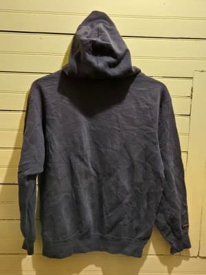 JanSport Hoodie Mens M Navy MSM Applique Pullover Worn Faded Kangaroo Pocket - Thumbnail 3