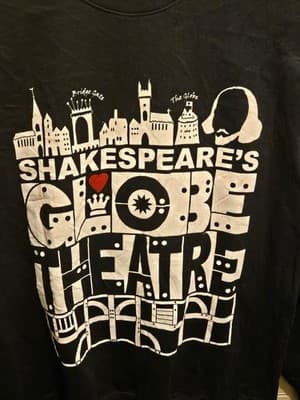 Shakespeares Globe Sweatshirt Unisex S Black Graphic Theatre Crewneck Pullover - Thumbnail 3