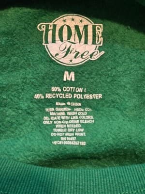 Home Free Sweatshirt Unisex M Green Holiday Crewneck Feeling Jolly in Georgia - Thumbnail 2
