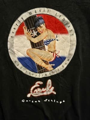 Fruit of the Loom T-Shirt Mens XL Black Everly Guitar Strings Music Graphic Tee - Thumbnail 3