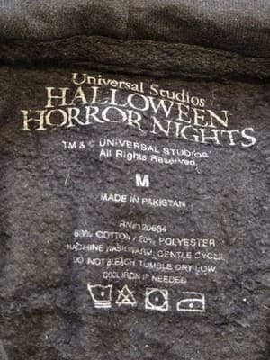 Universal Studios Halloween Horror Nights Hoodie Mens M Black Full Zip Graphic - Thumbnail 2