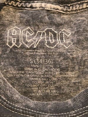 ACDC Shirt Mens S Distressed For Those About To Rock Graphic Band Tee Black - Thumbnail 3