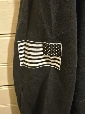 Mens Black Graphic Sweatshirt Skull Headdress Long Sleeve Crewneck USA Flag - Thumbnail 3