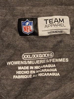 NFL Team Apparel Shirt Womens XXL New Orleans Saints Football V Neck Gray - Thumbnail 2