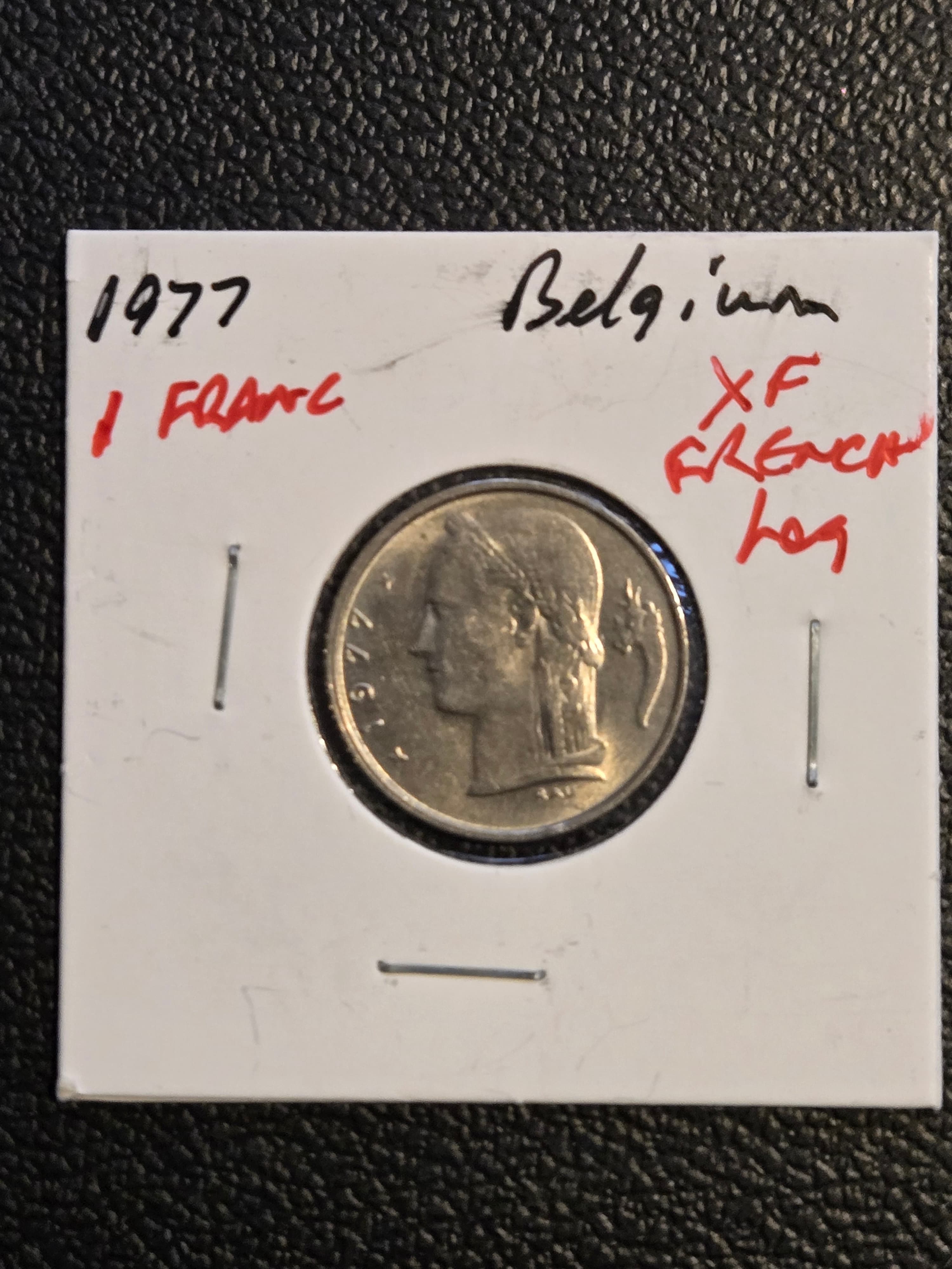 1977 Belgium 1 Franc Coin - French Legend - Extremely Fine XF - Image 1